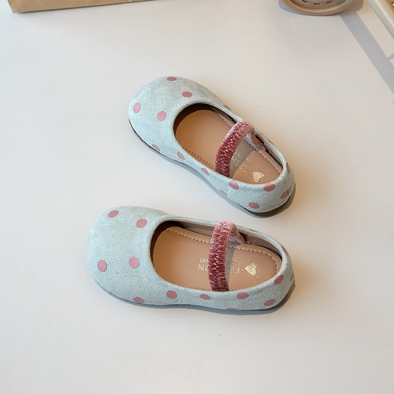 Children'S Princess Small Leather Shoes 2025 Spring And Autum New Korean Style Girls' Polka Dot Small Leather Shoes Soft Sole Beanie Shoes - Image 5