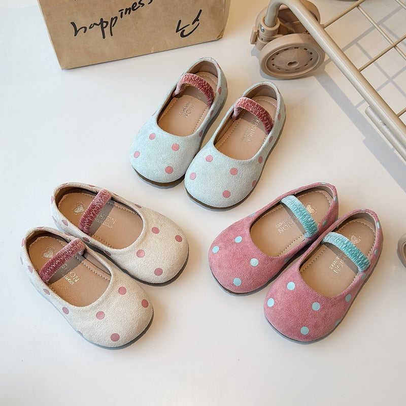 Children'S Princess Small Leather Shoes 2025 Spring And Autum New Korean Style Girls' Polka Dot Small Leather Shoes Soft Sole Beanie Shoes - Image 2