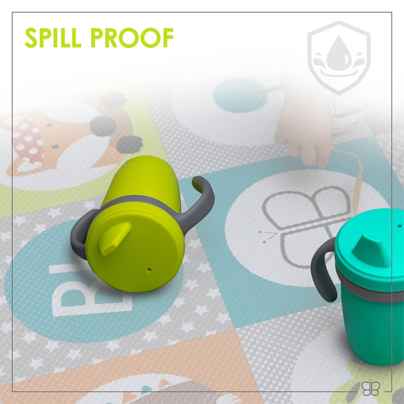 bblÃ¼v KÃ¼p Silicone Toddler Straw Sippy Cup - 4-in-1 Durable Spill Proof Cups for Kids, Travel Transition Training Cups for Babies, Includes Food Grade Lid and Straw - (Aqua) - Image 3