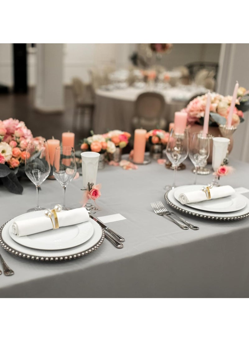 Sylqvxh Gold Napkin Rings Set of 8, Table Napkin Rings Double Pearl Napkin Ring Holder Metal Spiral Napkin Rings for Dinner Holidays Wedding Table Party Birthday Dining Decorations - Image 4