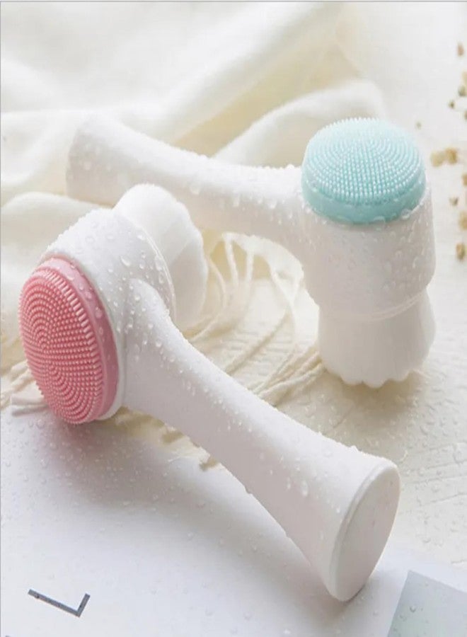 CAPSEA Double Side Face Wash Brush - Manual Facial Cleansing, Silicon Face Brush for Cleaning 1 Pcs Double Side Skin Care Facial Cleaning Brush, Manual Dual Face Wash Brush for Deep Massaging - Image 5