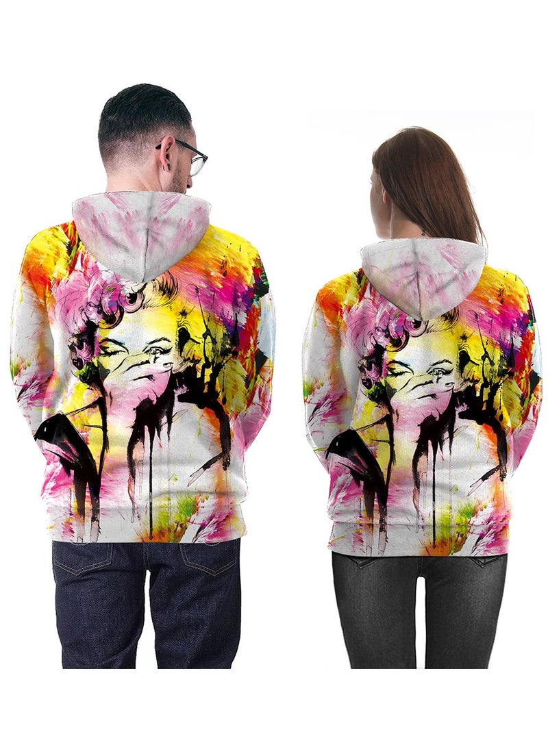 Loquat Graffiti Marilyn Monroe 3D Print Pullover Hoodie  - Image 2