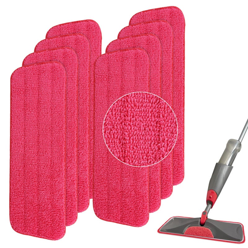 BeiLan Replacement Microfiber Mop Pad for Rubbermaid Reveal Spray Mop - 8 Pack 16.5" Wet & Dry Floor Cleaning Refills Reusable Fit for Any Microfiber Reveal Flat Mop - Image 1