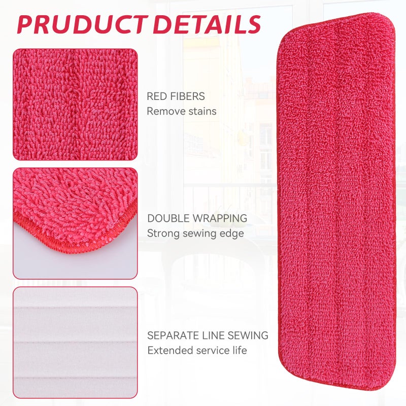 BeiLan Replacement Microfiber Mop Pad for Rubbermaid Reveal Spray Mop - 8 Pack 16.5" Wet & Dry Floor Cleaning Refills Reusable Fit for Any Microfiber Reveal Flat Mop - Image 3