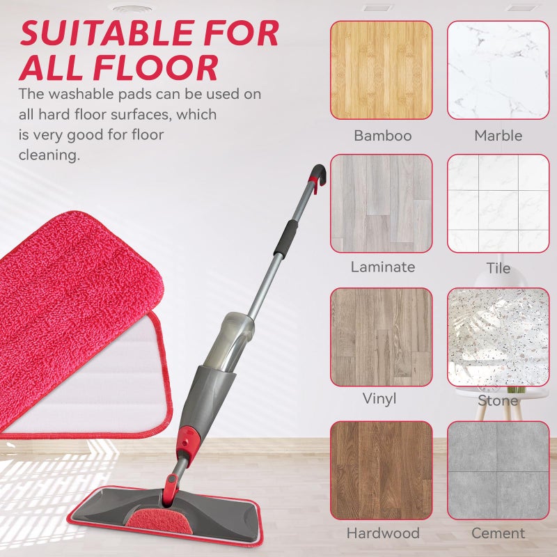 BeiLan Replacement Microfiber Mop Pad for Rubbermaid Reveal Spray Mop - 8 Pack 16.5" Wet & Dry Floor Cleaning Refills Reusable Fit for Any Microfiber Reveal Flat Mop - Image 4