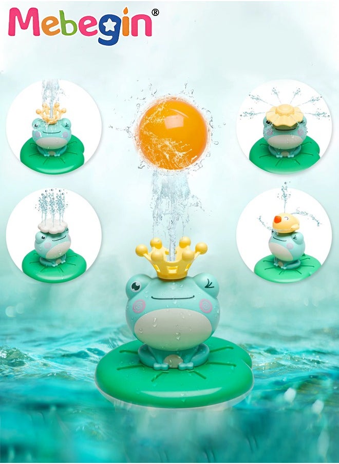 MEBEGIN - Electric Baby Bath Frog Toy,Spray Water Spraying Squirt Toy 4 in 1 Bathtub Bath Toy for Infants Babies Toddlers Sprinkler Bath Toys - Image 1