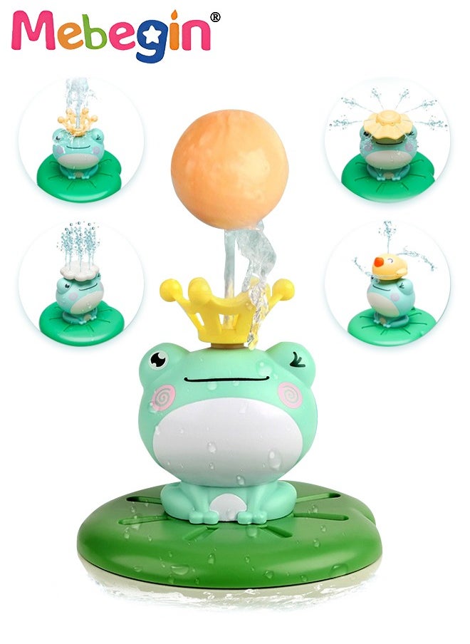 MEBEGIN - Electric Baby Bath Frog Toy,Spray Water Spraying Squirt Toy 4 in 1 Bathtub Bath Toy for Infants Babies Toddlers Sprinkler Bath Toys - Image 1