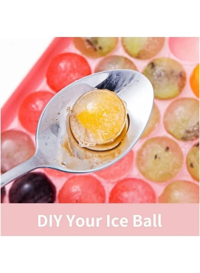Biella Multicolor Ice Cube Tray With Lid - Round Ice Ball Maker Mold For Freezer - Mini Circle Ice Cube Tray Making For Sphere Ice Chilling Drinks Juice Coffee Etc - Image 5