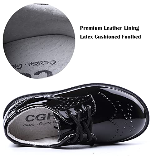 DADAWEN Children's Boy's Girl's Lace-Up School Uniform Shoes Comfort Oxford Dress Shoes (Toddler/Little Kid/Big Kid) Black US Size 3 M Big Kid - Image 4