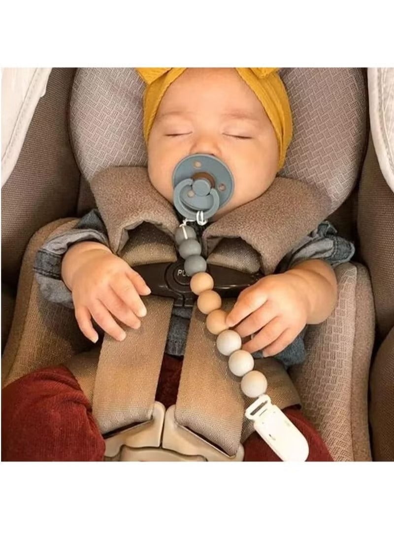 Gonice Pacifiers Clips, 2 Pack BPA Free Silicone Soother Chain Holders for Baby Boys and Girls, Fits All Pacifiers and Baby Teething Toys - Image 4