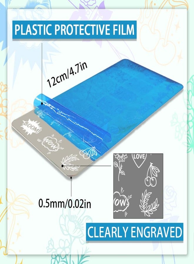 PH PandaHall 3 قطع لوحات طباعة الأظافر النص الكوميدي، صورة ثعبان الورد الجمجمة الرجعية، أدوات طباعة الأظافر، لوحات صور الأظافر من الفولاذ المقاوم للصدأ لتصميم فن الأظافر في صالون المانيكير - Image 2