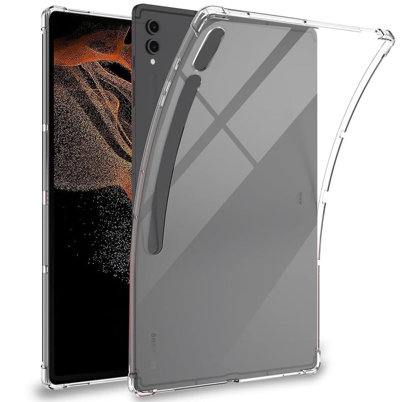 Luckam Compatible for Samsung Galaxy Tab S9 Ultra Tablet Case Clear, Soft TPU Ultra-Thin Cover, Full Coverage Air-Cushion Shockproof Protective Bumper Case for Galaxy Tab S9 Ultra, 14.6 inch 2023 - Image 1