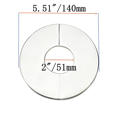 Tsnamay Wall Split Flange, Stainless Steel Round Escutcheon Plate for 2"/51mm Diameter Pipe, Pack of 2 - Image 2