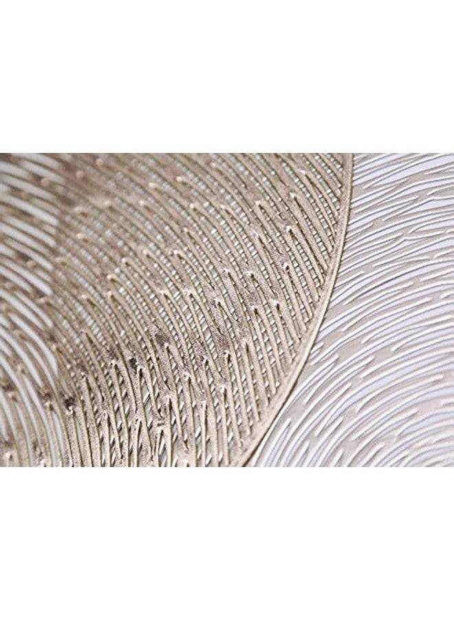 Home-Cloud HomeCloud Polyester Round Shape Table Mat/Table Mat Round/Round PVC Table Mats/Cutwork Design Dining Table Mats/Dressing Table Mats/Bed Side Table Mats (Silver, Set of 4Pc) - Image 5