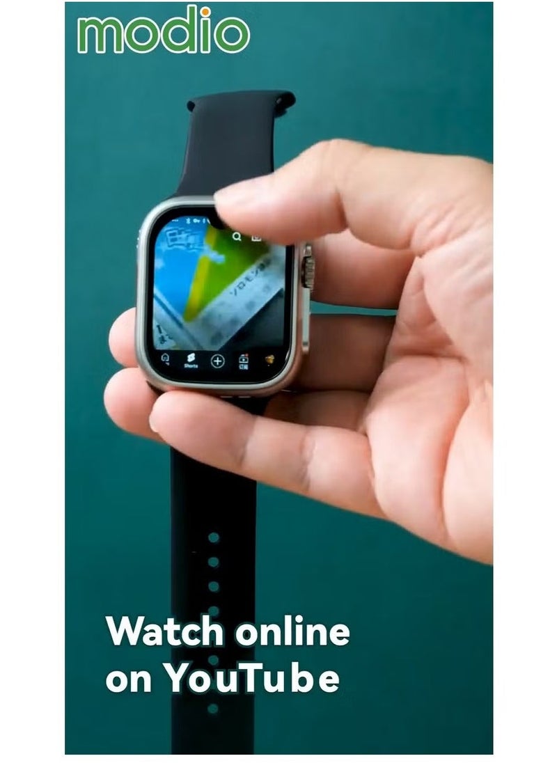 modio ST10 Smartwatch with 2.2-Inch Display, Dual Cameras, SIM Card Slot, 3 Interchangeable Straps – Sleek Silver Design for Men & Women – Fitness Tracker, Calls, Messages, and More – Stylish, Functional, All-in-One Smart Accessory - Image 3