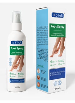 SZ Star Foot Spray with Natural Plant Extracts & Essential Oils - Antibacterial, Antifungal & Deodorizing Formula for Feet Odor, Sweat, and Freshness - Moisture Absorbing, Soothing & Refreshing Feet Spray - (100ml)  - Image 2