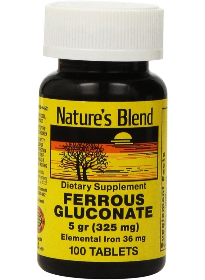 Nature's Blend Ferrous Gluconate Tablets 100 Count Multi - Image 1