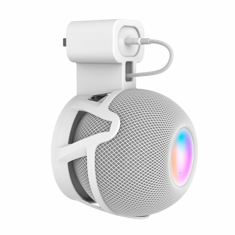 LeongLzt Ouligei Top-Notch Quality Homepod Mini Wall Mount Holder, Homepod Mini Plug Mount with in-Built Cable Management System, No Screws Needed - an Elegant Space Saving Accessory - Image 1