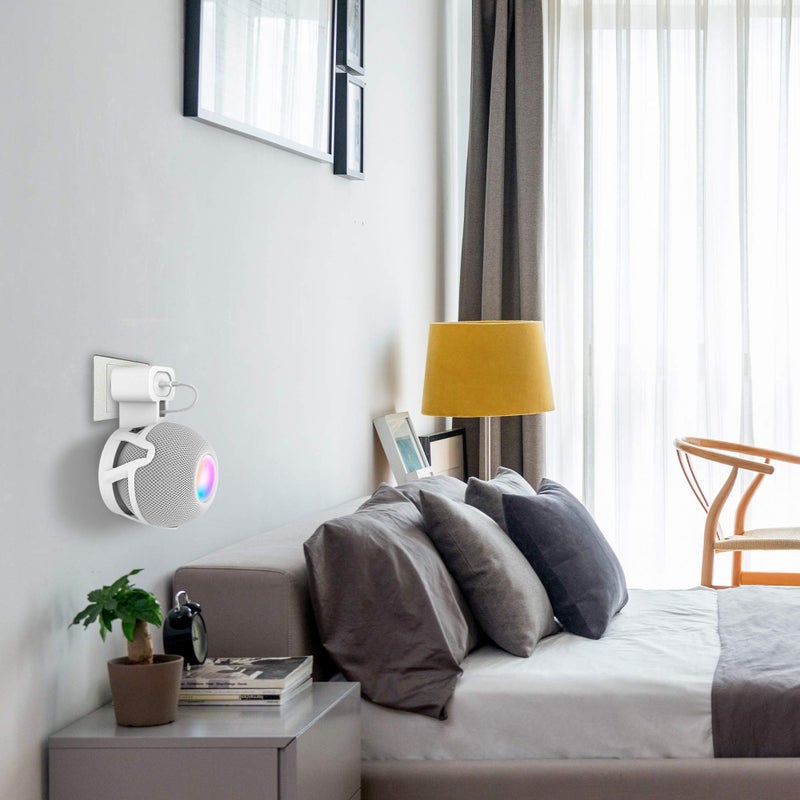 LeongLzt Ouligei Top-Notch Quality Homepod Mini Wall Mount Holder, Homepod Mini Plug Mount with in-Built Cable Management System, No Screws Needed - an Elegant Space Saving Accessory - Image 4