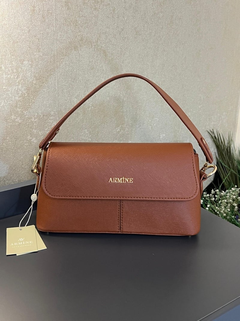 Armine ARM.347.TB Special Color Konbin Leather Women's Handbag Designed as Handbags - Image 3