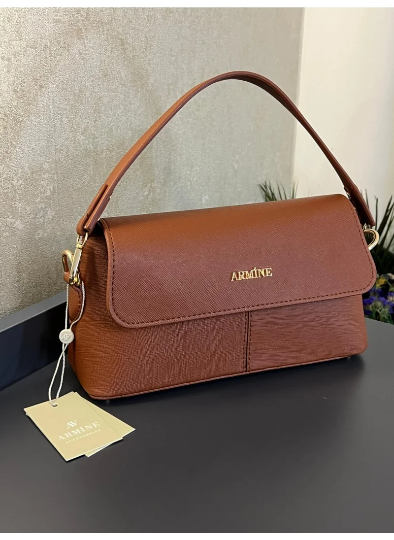 ARMINE ARM.347.TB Special Color Konbin Leather Women's Handbag Designed as Handbags