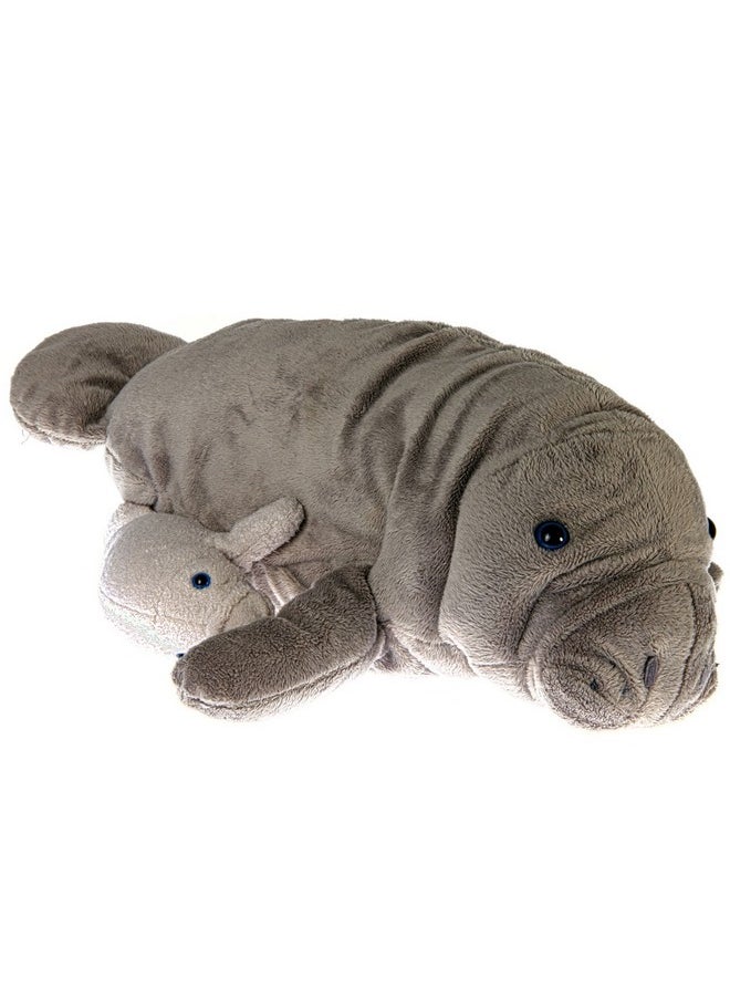 Wishpets Stuffed Animal - Soft Plush Toy For Kids - Manatee 17" With Baby 8" 