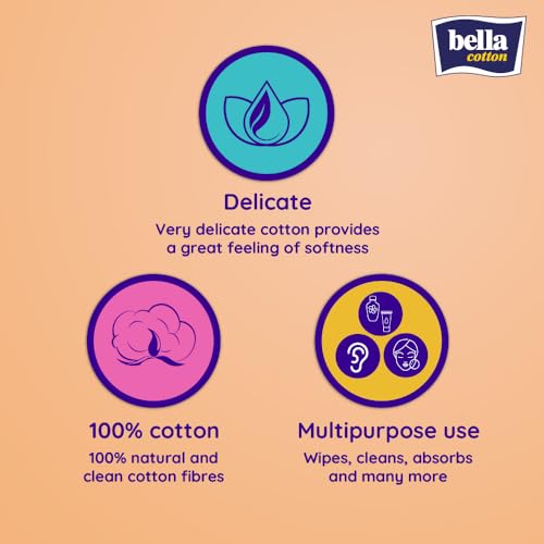 Bella Cotton Cosmetic Balls - 100pcs | Cleansing & Hygiene | Excess Make up Removal Balls | 100% cotton | Daily use | Soft & Skin Friendly - Image 3