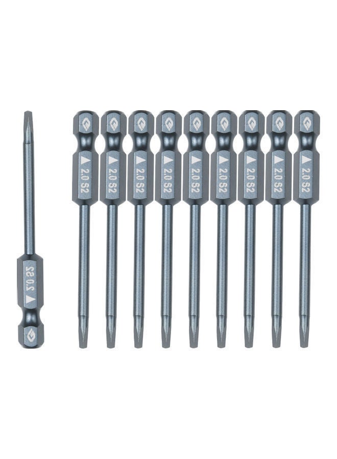 NIBEMINENT 10-Piece Hex Shank Magnetic Screwdriver Bit Set Grey 10 x 2mm - Image 1