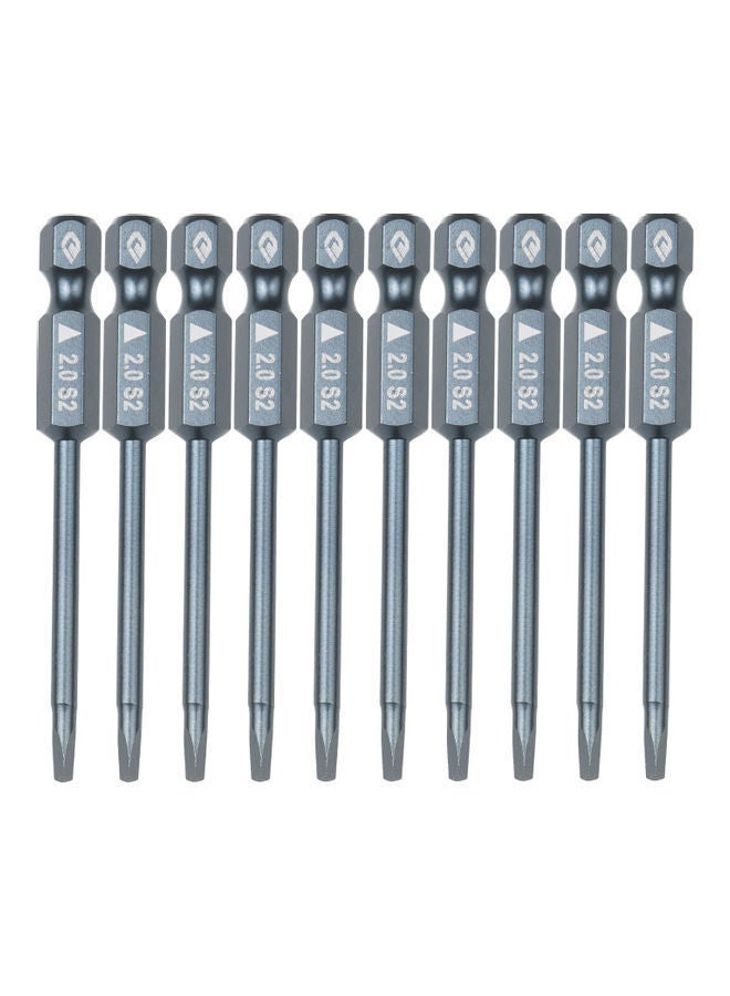 NIBEMINENT 10-Piece Hex Shank Magnetic Screwdriver Bit Set Grey 10 x 2mm - Image 4