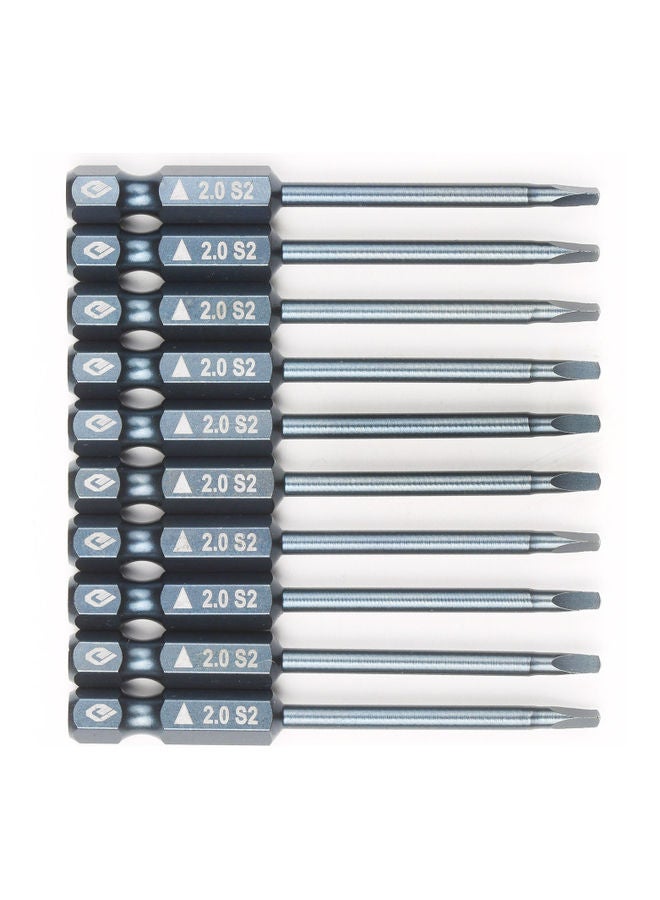 NIBEMINENT 10-Piece Hex Shank Magnetic Screwdriver Bit Set Grey 10 x 2mm - Image 2
