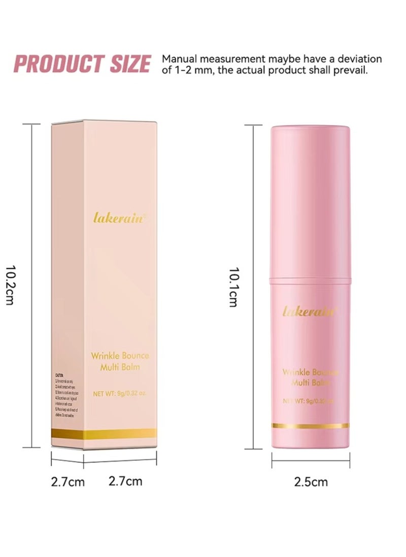 lakerain - Wrinkle Bounce Multi Balm Stick Multi Purpose Balm Stick Long Lasting Moisturizing Anti Aging Anti Wrinkle Eye Neck and Lip Balm Reduce Fine Lines and Wrinkles Hydrating Multi Use Balm 9g - Image 1