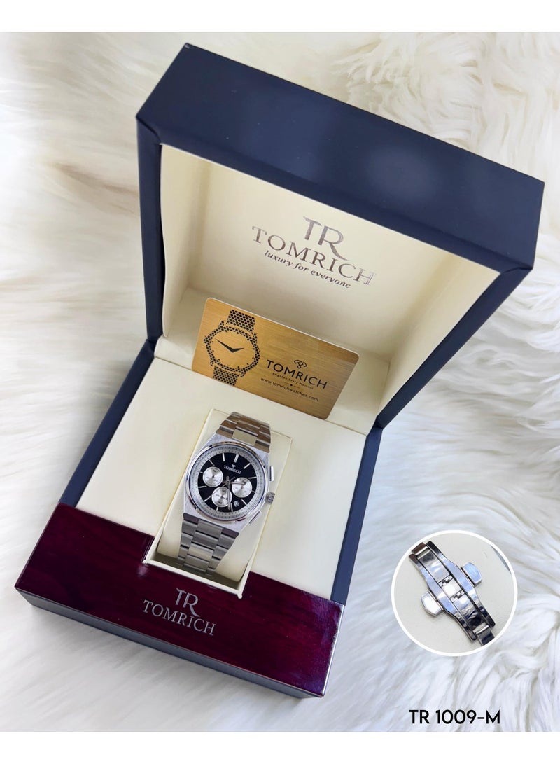 TOMRICH Vantor Chronex Luxury Chronograph Men’s Watch – Stainless Steel Strap, Black Dial, Quartz Movement, Date Display, Water Resistant Wristwatch - Image 3