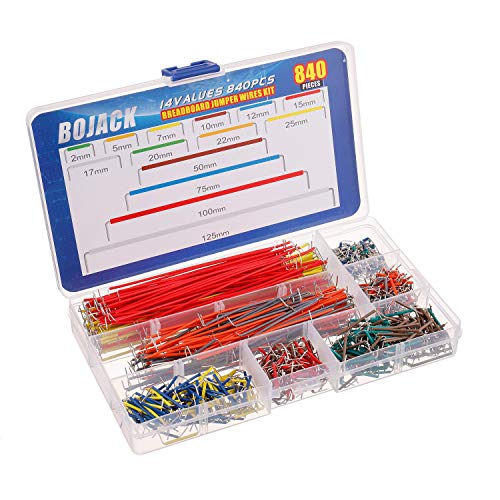 BOJACK 14 Vaules 840 pcs 2-125mm Solderless Flexible Breadboard Connecting Line Cables Breadboard Jumper Wires kit - Image 2