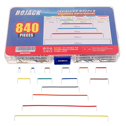 BOJACK 14 Vaules 840 pcs 2-125mm Solderless Flexible Breadboard Connecting Line Cables Breadboard Jumper Wires kit - Image 3