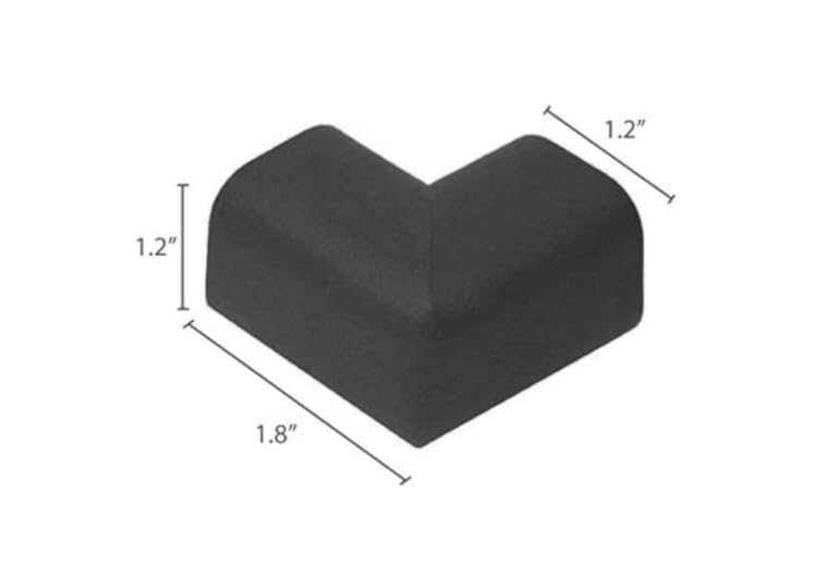 Kidkusion Corner Cushions, Black - 8 Pack | Foam Safety; Table Protector; Furniture Safety; Edge Guard - Image 3