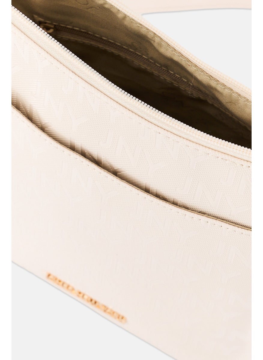 Jones New York - Women Brand Logo Cross Body Bag 20 L x 21 H x 11 W cm, Cream - Image 1