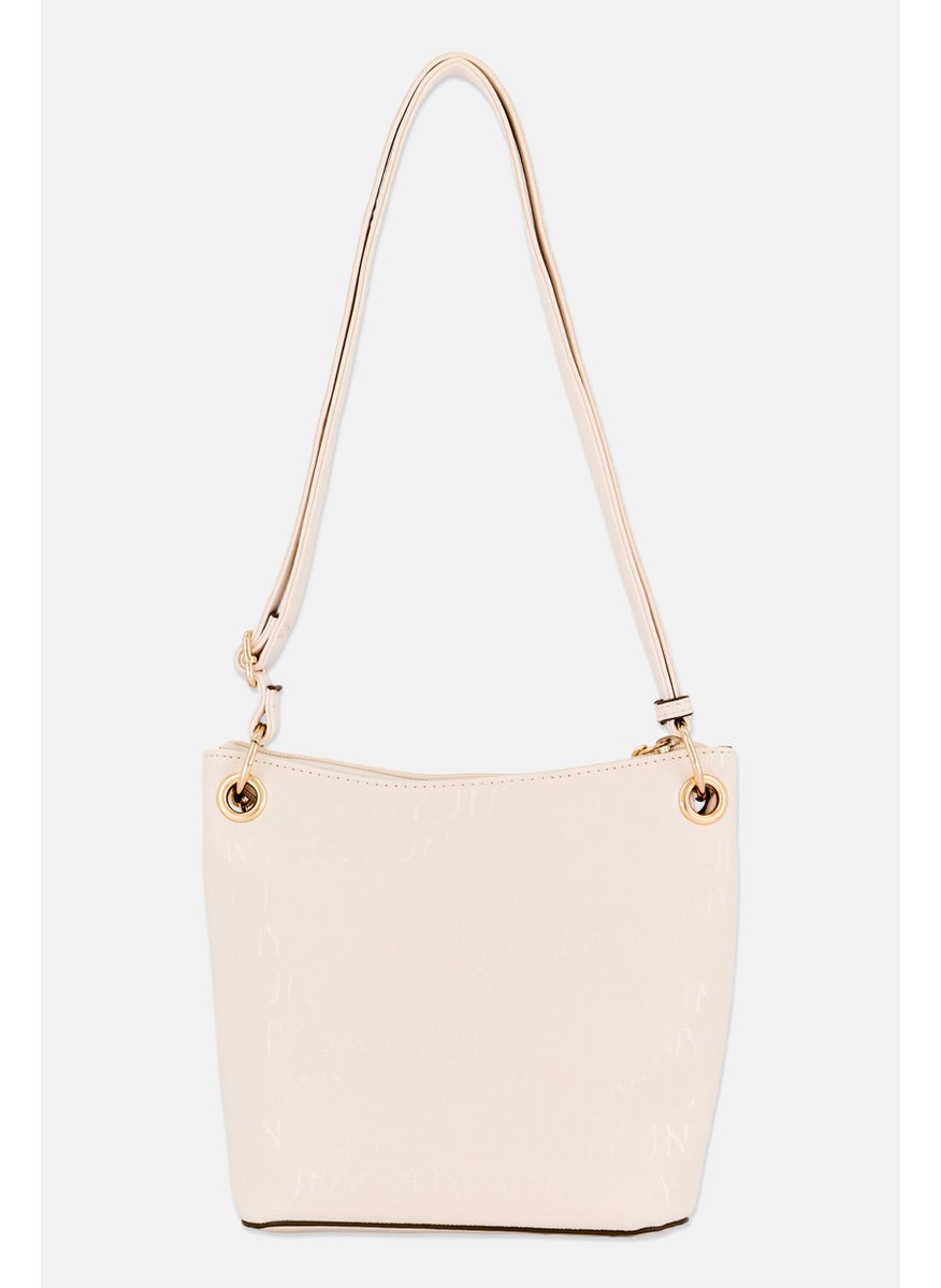Jones New York - Women Brand Logo Cross Body Bag 20 L x 21 H x 11 W cm, Cream - Image 1