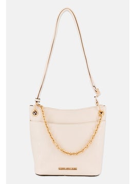 Women Brand Logo Cross Body Bag 20 L x 21 H x 11 W cm, Cream
