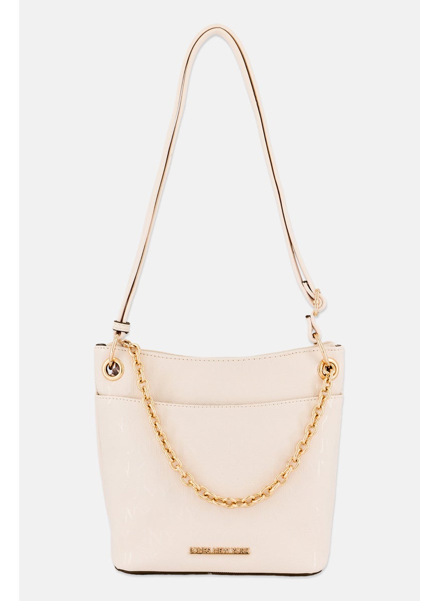Jones New York - Women Brand Logo Cross Body Bag 20 L x 21 H x 11 W cm, Cream - Image 1