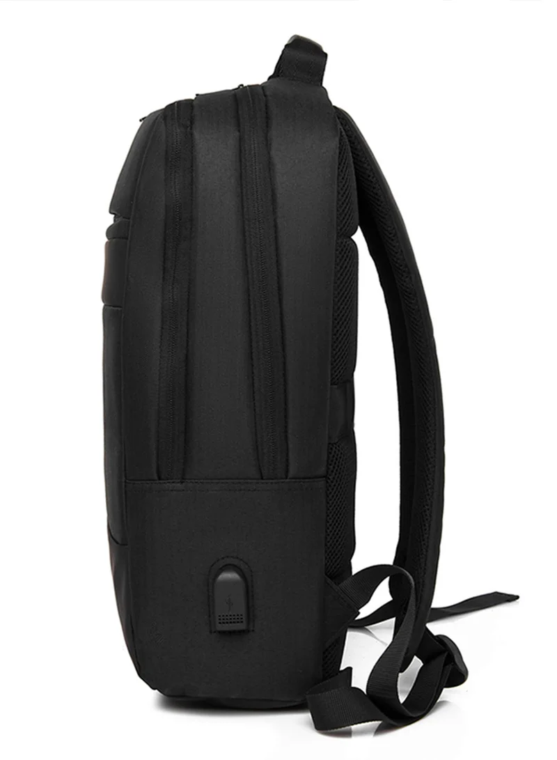 Hike  Unisex Premium Laptop Backpack Water Resistant 17-inch Shoulder Daypack with Built in USB Port for Travel/Business/College/School, HK8851 - BLACK  | Best Price UAE