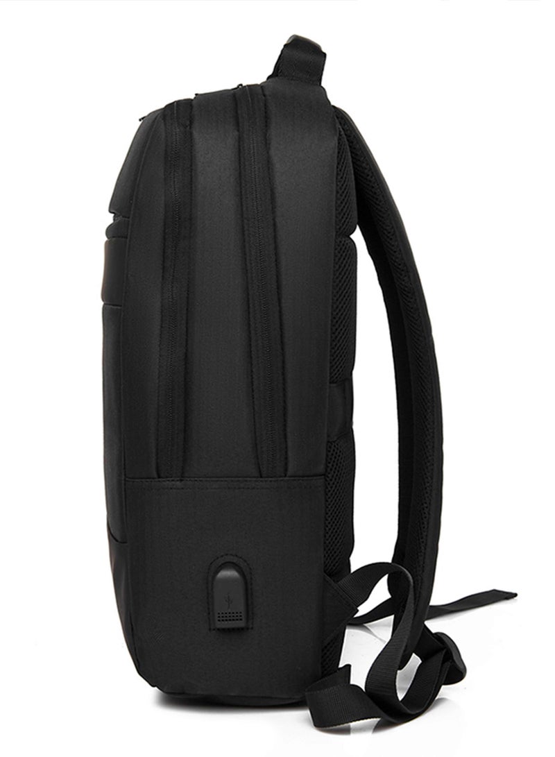 هايك Hike Unisex Premium Laptop Backpack Water Resistant 17-inch Shoulder Daypack with Built in USB Port for Travel/Business/College/School, HK8851 - BLACK - Image 5