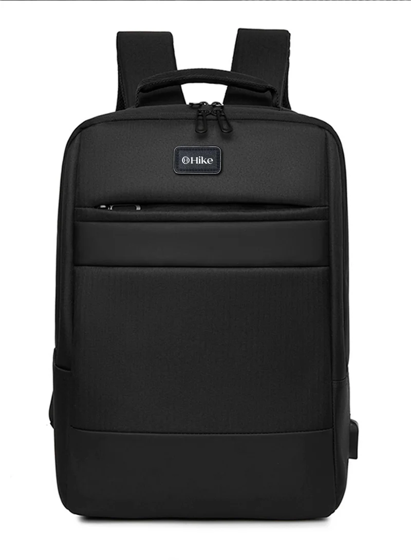 Hike  Unisex Premium Laptop Backpack Water Resistant 17-inch Shoulder Daypack with Built in USB Port for Travel/Business/College/School, HK8851 - BLACK  | Best Price UAE