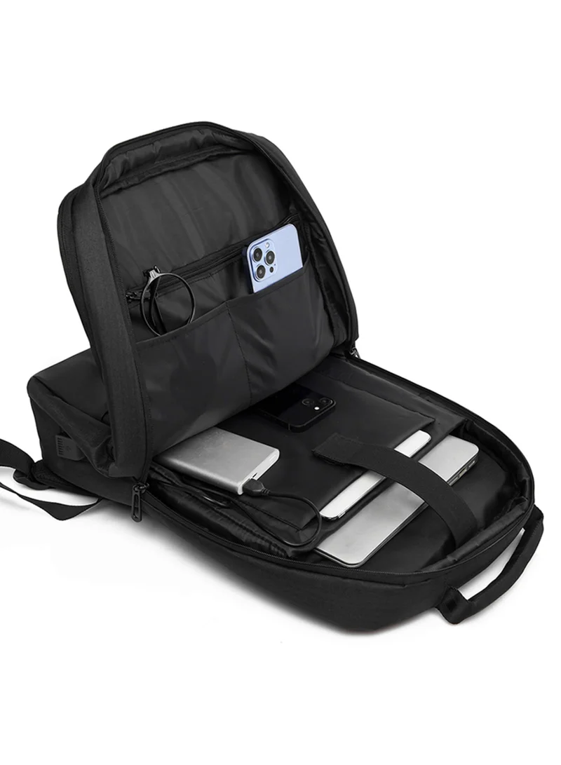 Hike  Unisex Premium Laptop Backpack Water Resistant 17-inch Shoulder Daypack with Built in USB Port for Travel/Business/College/School, HK8851 - BLACK  | Best Price UAE