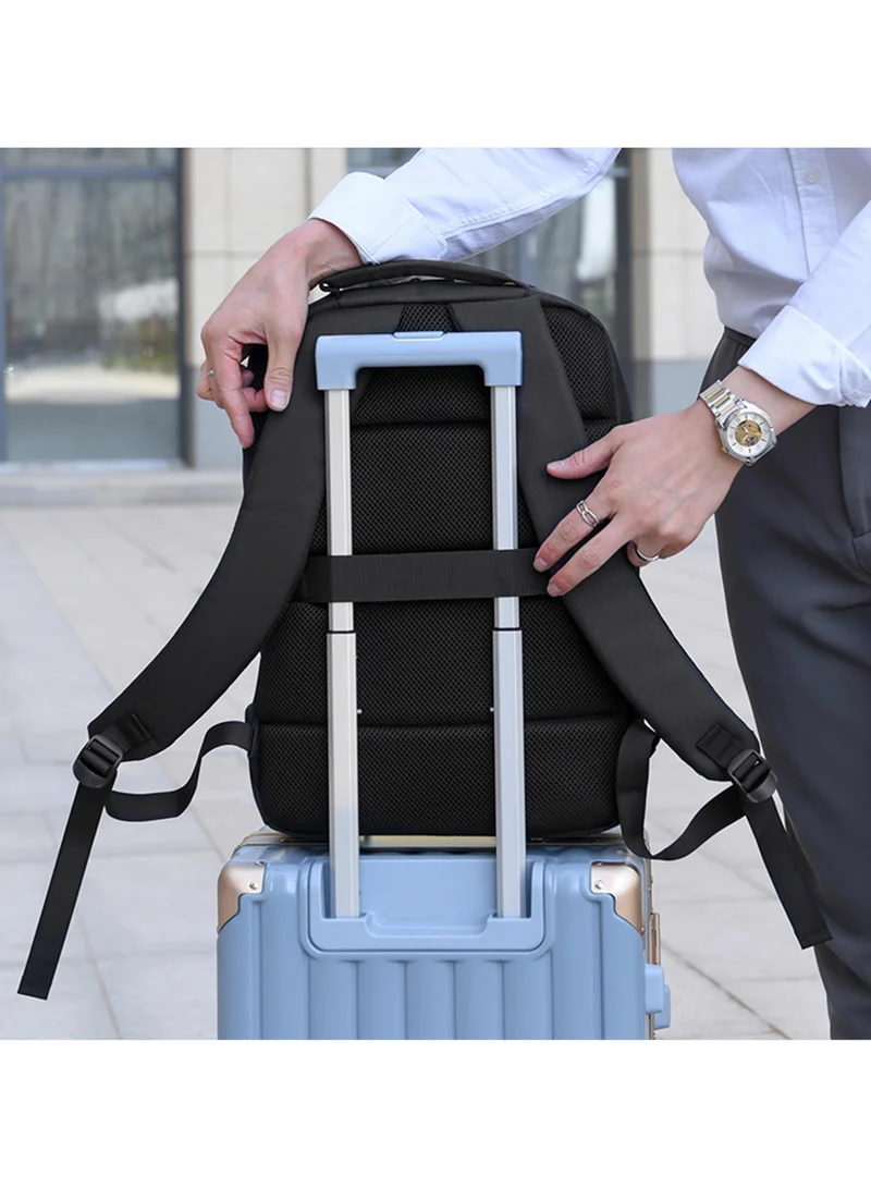 Hike  Unisex Premium Laptop Backpack Water Resistant 17-inch Shoulder Daypack with Built in USB Port for Travel/Business/College/School, HK8851 - BLACK  | Best Price UAE