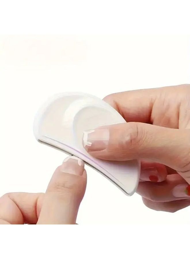 3 Pieces White Curved Stainless Steel Nail File Professional Half Moon Manicure Pedicure - Image 2