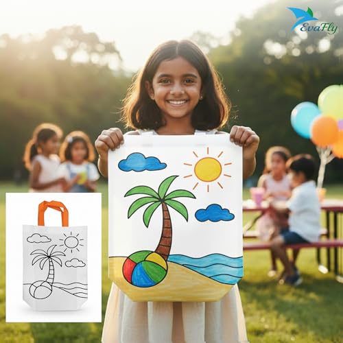 Evafly gift bags medium size for gifting – 12 Pcs | L10 x H12 x W3.5 inches, gift bags for Birthday, carry bags for gift, Return Gifts for Kids Age 10–12 - White color - Image 3