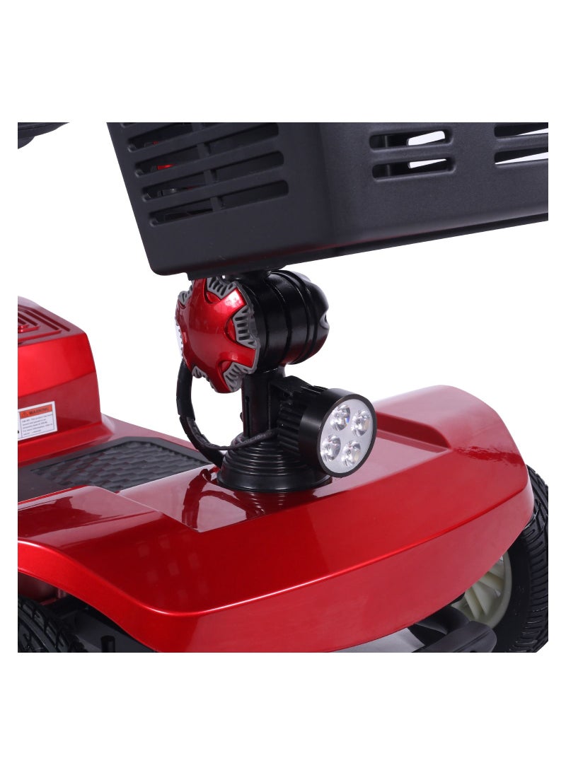 Other Manufacturer - COOLBABY 4 Wheel Powered Mobility Scooter Portable Electric Wheelchair Leg Scooter for Adults Seniors Medical, Openable Handrail, Rotatable Seat, Red - Image 1