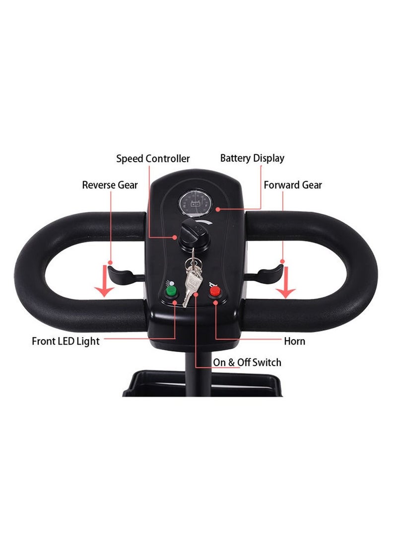 Other Manufacturer - COOLBABY 4 Wheel Powered Mobility Scooter Portable Electric Wheelchair Leg Scooter for Adults Seniors Medical, Openable Handrail, Rotatable Seat, Red - Image 1