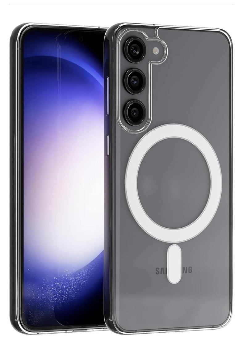 Magnetic for Samsung Galaxy S24 FE Case, Compatible with Mag-Safe, Grade Drop Protection Anti Yellowing Slim Phone Case - Rugged Shockproof Protective Transparent Phone Cover(Clear) - Image 1