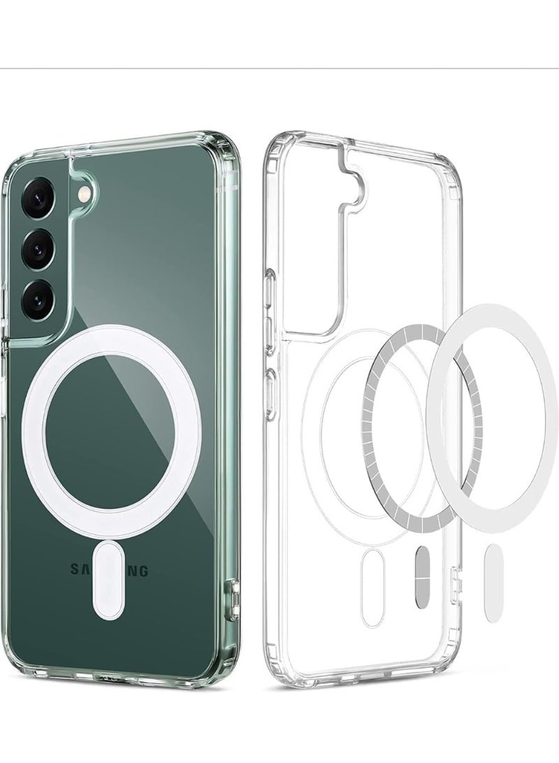Magnetic for Samsung Galaxy S24 FE Case, Compatible with Mag-Safe, Grade Drop Protection Anti Yellowing Slim Phone Case - Rugged Shockproof Protective Transparent Phone Cover(Clear) - Image 2